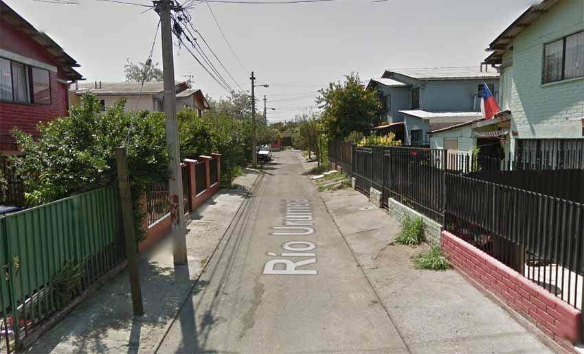 Rio Urumea street, Puente Alto, Chile (Google Earth)