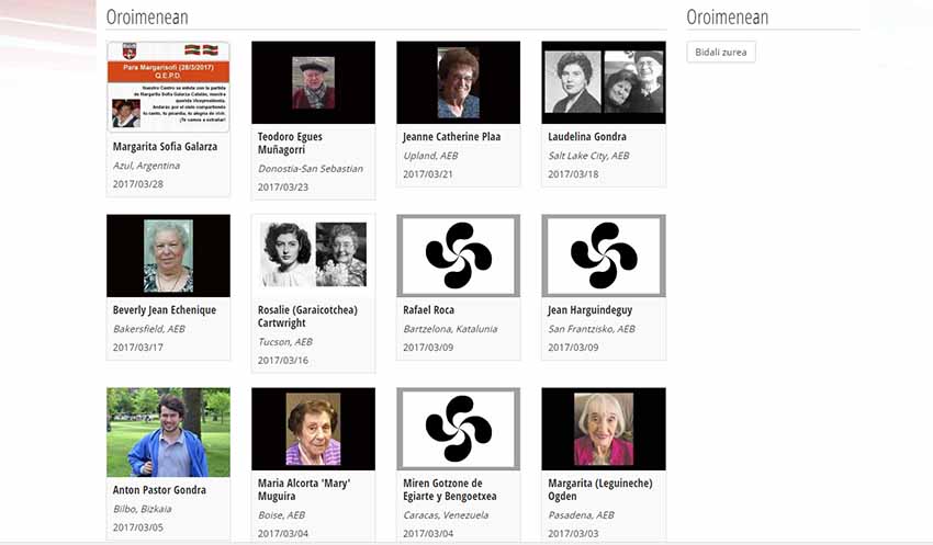 "En el recuerdo", la sección de obituarios de EuskalKultura.com