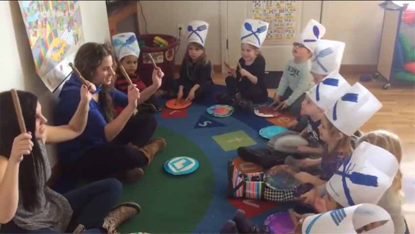 Children at the Boiseko Ikastola getting ready for Tamborrada in this archive photo