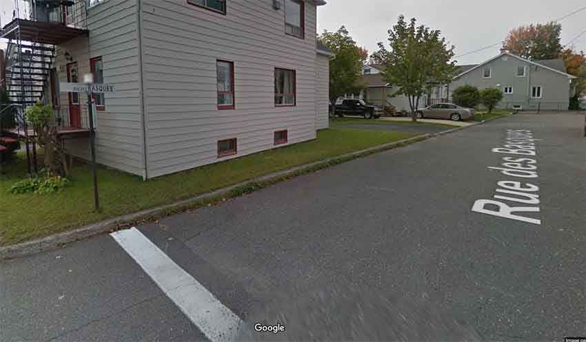 Rue des Basques Trois Pistoles Quebec (photo Google Earth)