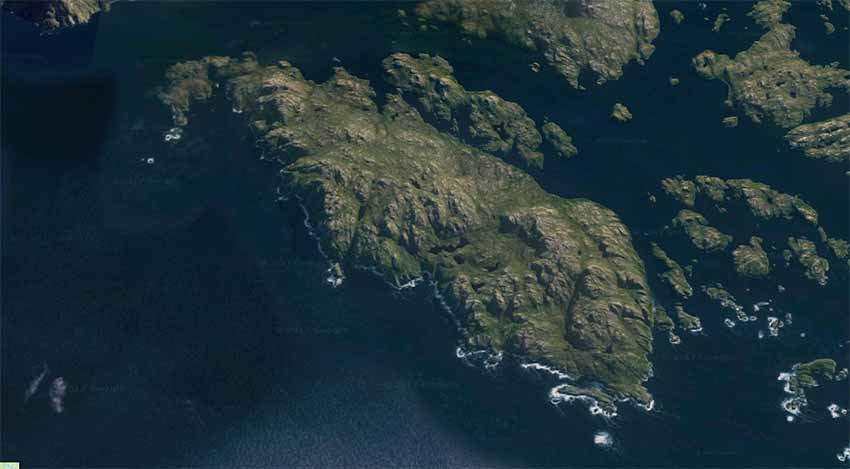 Jaureguiberry Island Chile (photo Google Earth)