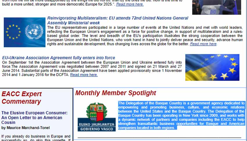 The EACC (European American Chamber of Commerce) Newsletter