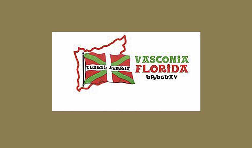 Uruguaiko Floridako 'Gernikako Arbola Plazatxoan' gaur ekitaldia antolatu duen 'Vasconia Florida' euskal elkartearen logoa