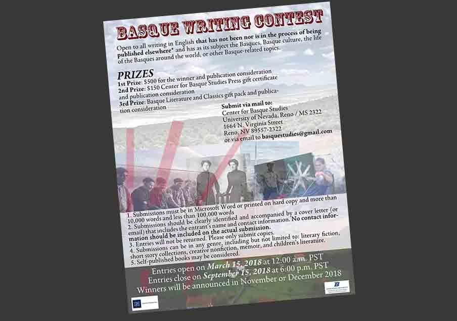 El Basque Writing Contest se convocó por primera vez en 2015, al objeto de proporcionar posibilidad de publicación a originales vascos