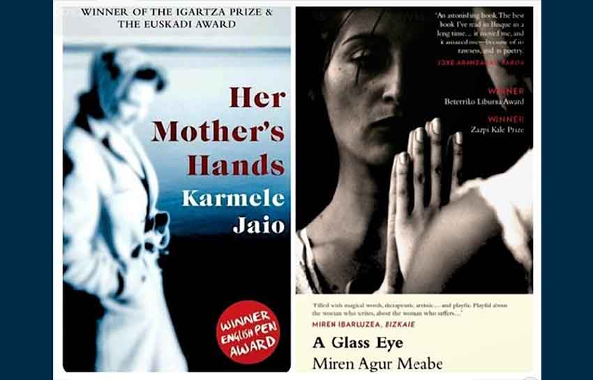 Las dos obras ahora editadas en versión inglesa: Her Mother's Hands, de Karmele Jaio, y A Glass Eye, de Miren Agur Meabe