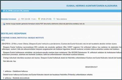 The announcement published yesterday, November 20th in the Official Bulletin of the Basque Country (EHAA-BOPV)