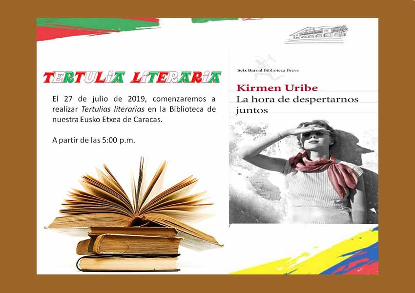 Poster invitation for next Saturday’s literary event at the Eusko Etxea in Caracas