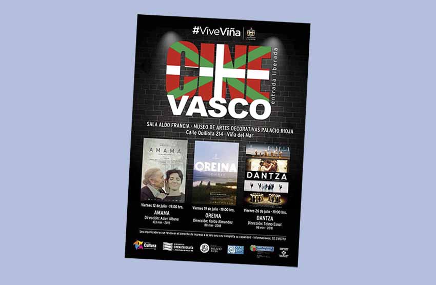The Basque Film Series will be presented July 12, 19 and 26th in Viña del Mar.  The inauguration cocktail will take place this Friday at 7pm