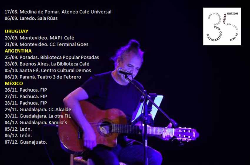 Program for the second part of Joseba Gotzon’s 35th Anniversary tour in the world of song