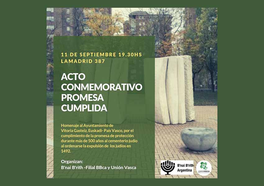 The “Commemorative Act of the Accomplished Promise” will be this afternoon in Bahia Blanca Lamadrid 378 at 7:30pm