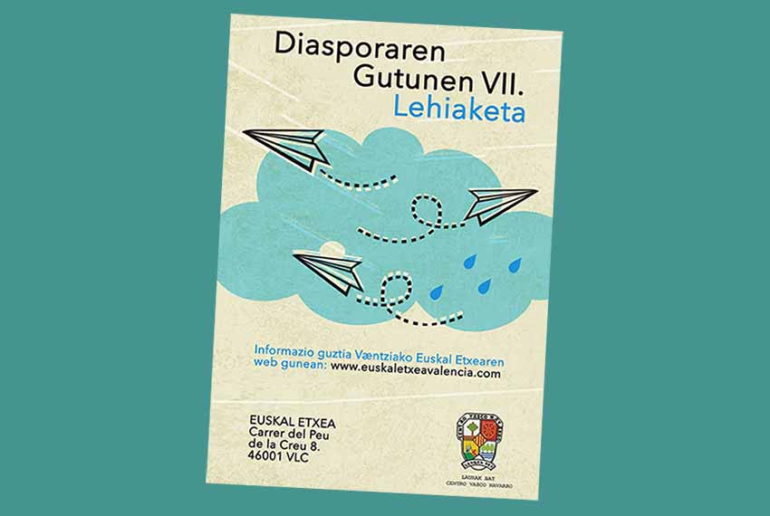 Poster announcing the 7th Literary Contest “Letters from the Diaspora” organized by the Euskal Etxea in Valencia