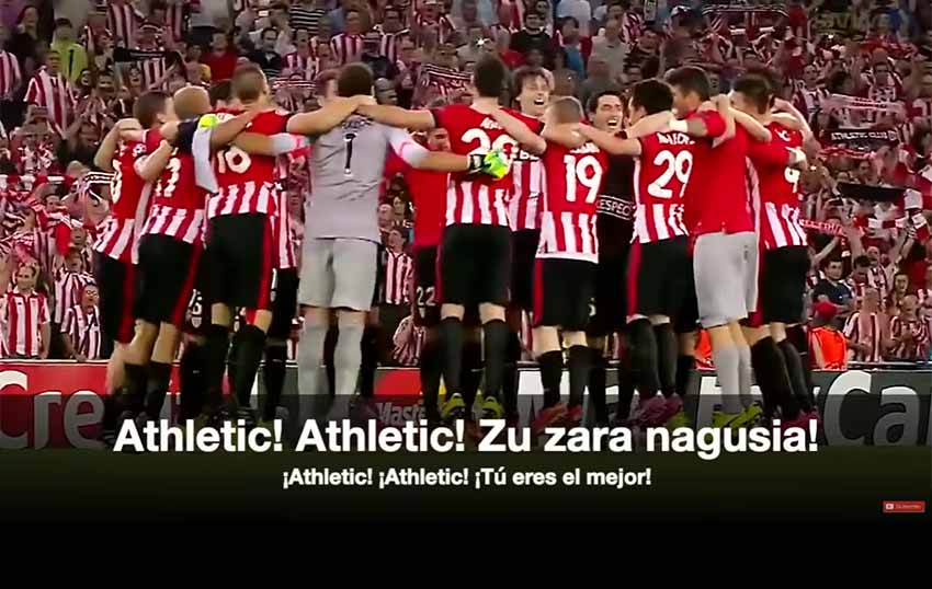 Athletic’s hymn's arrangements by Carmelo Bernaola with the lyrics provided by Antton Zubikarai