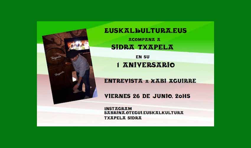 The event is tonight on Instagram at 8pm Argentina time, and 1am on Saturday, Euskal Herria time
