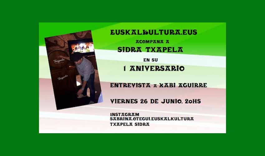 The event is tonight on Instagram at 8pm Argentina time, and 1am on Saturday, Euskal Herria time
