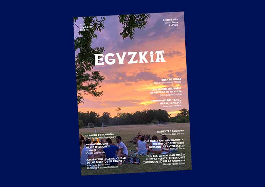 La Platako (Argentina) Euzko Etxeko Eguzkia hiruhilabetekariaren 10. zenbakia, 2020ko ekainekoa