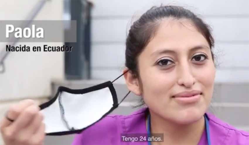 Paola Ekuadorren jaioa da, 24 urte ditu eta Lizarrako ospitalean egiten du lan. Bera da kanpainako protagonistetako bat