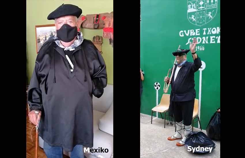 Two last images with the Olentzero greeting children at Basque clubs in Sydney and Mexico City