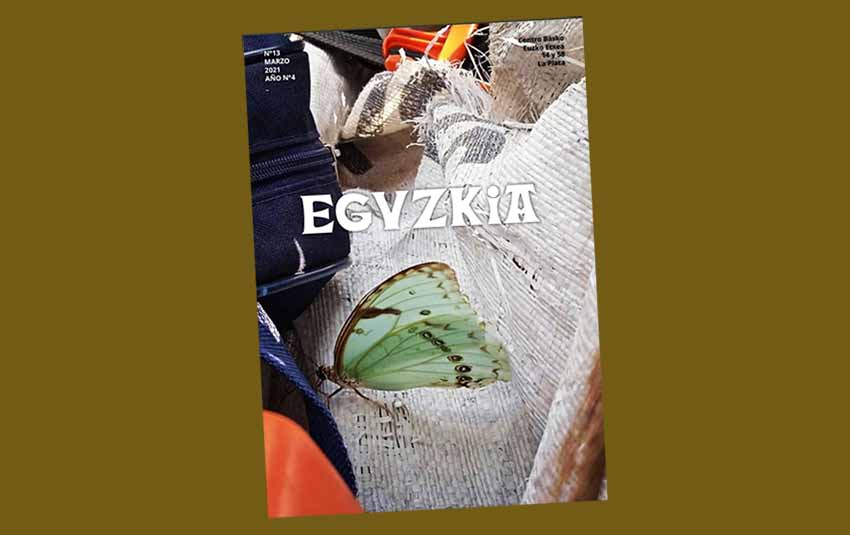 Tapa del número 13 de la revista Eguzkia de Euzko Etxea de La Plata, correspondiente a marzo de 2021