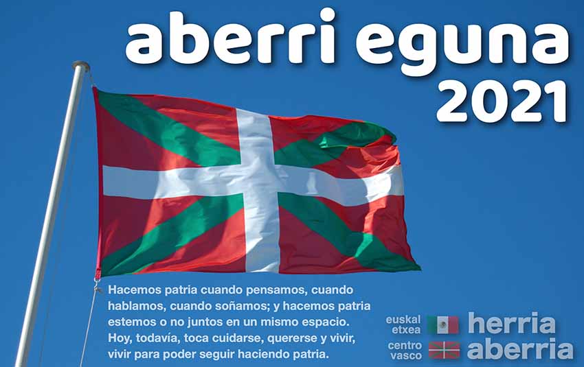 Cartel de Euskal Etxea de México con motivo de Aberri Eguna 2021