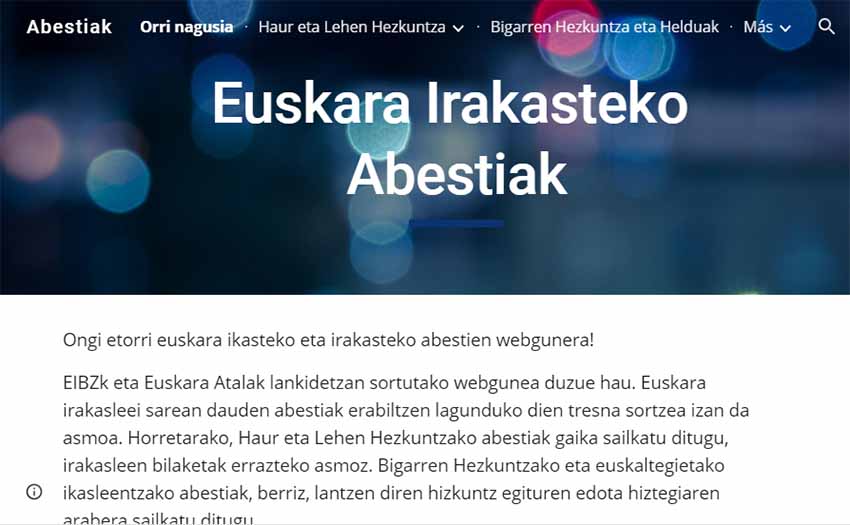 Webgunea tresna polita izan daiteke euskal eta nafar etxeetan kantu bidez euskara praktikatu eta baliatu nahi dutenentzat