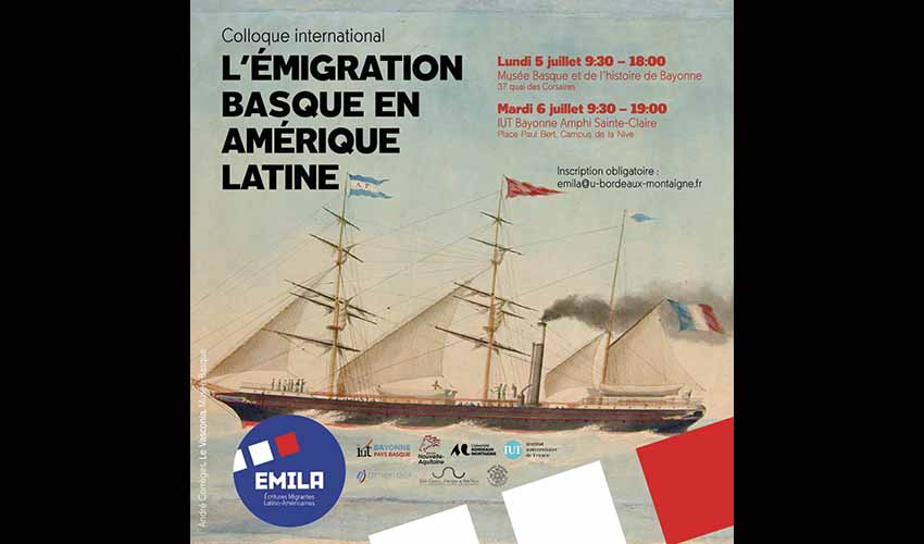 La emigración vasca a América Latina se analizará el 5 y 6 de julio de 2021 en Baiona