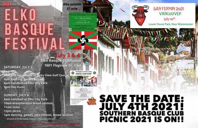 Some Basque picnic posters that will be celebrated this summer (northern hemisphere) in the United States