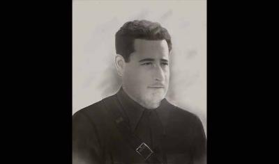 Félix Gallarreta Gaviña, comandante del batallón Meabe nº 2 Stalin, en un cuadro que encargó su mujer tras su fallecimiento (foto cortesía de la familia Gallarreta)