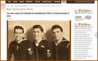 Domingo Amuchastegui (center) and his brothers Julián (left) and John, US WW2 Veterans (courtesy Amuchastegui family)