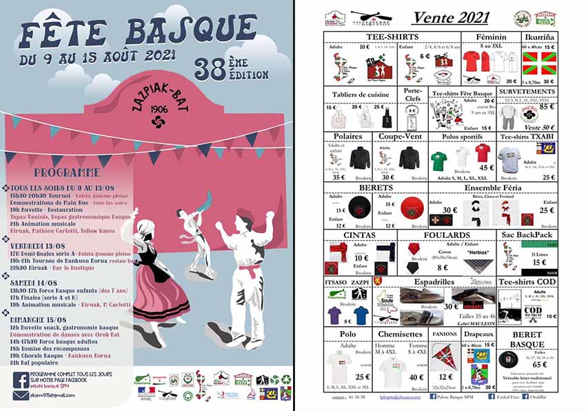 Fiestas Vascas de Saint Pierre y Miquelón: el cartel y los objetos a la venta y souvenirs en este 2021
