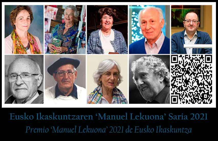 Los nueve candidatos al Premio Manuel Lekuona 2021