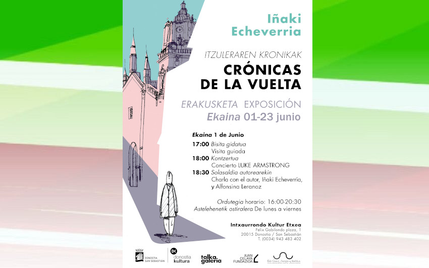 La exposición de Iñaki Echeverría "Crónicas de la vuelta" se podrá ver hasta el 23 de junio en la Casa de Cultura de Intxaurrondo