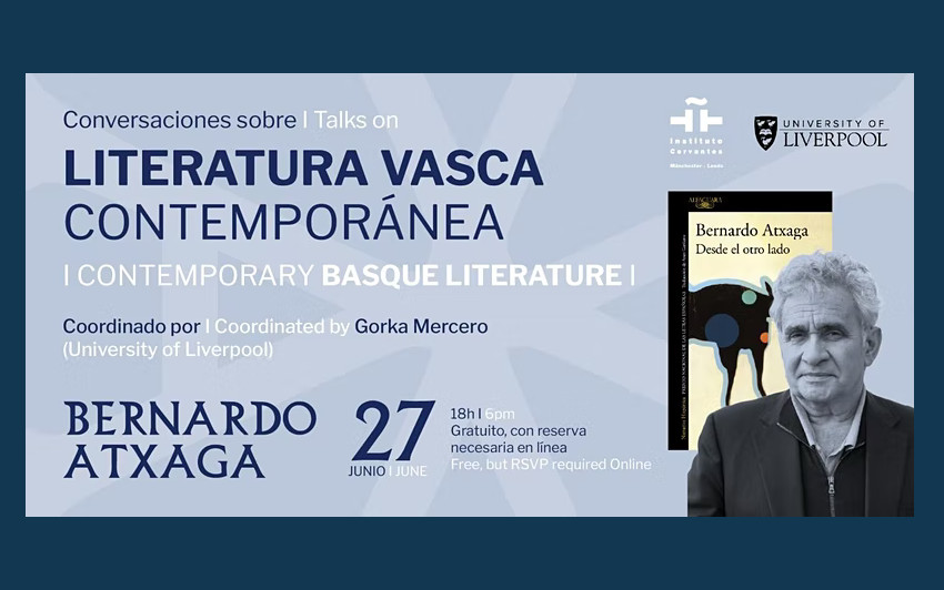 El escritor Bernardo Atxaga será el primer invitado en el Ciclo de Conversaciones sobre literatura vasca