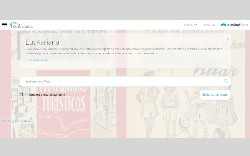 En euskera o en castellano, es muy fácil explorar el portal digital Euskariana