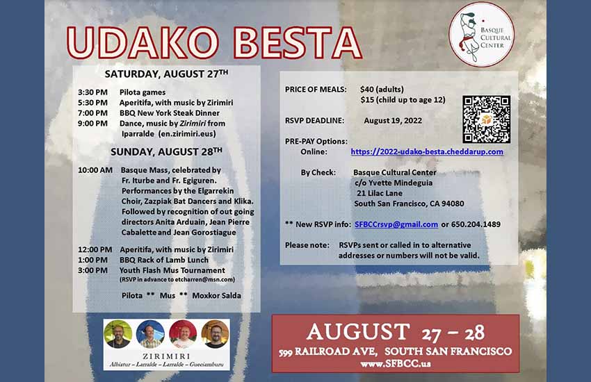 Banner del festival vasco Udako Besta que se desarrollará a fines de la próxima semana en San Francisco