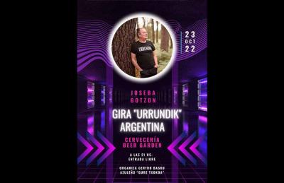 Cartel de uno de los conciertos de esta gira 'Urrundik' de Joseba Gotzon, en la localidad de Azul, provincia de Buenos Aires