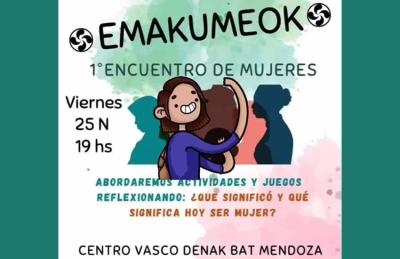 Imagen promocional del Primer Encuentro de Mujeres desarrollado en el centro vasco Denak Bat mendocino el pasado 25 de noviembre