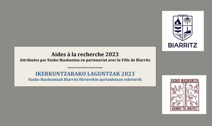 Eusko Ikaskuntzak eta Biarritzeko hiriak elkarrekin deitzen dituzte Ikerkuntzarako Laguntzak 2023