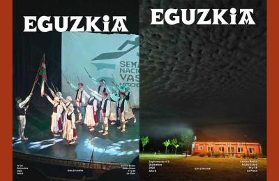El número 24 de la revista Eguzkia (izda) de Euzko Etxea de La Plata y su suplemento (derecha), dedicado al Espacio Recreativo