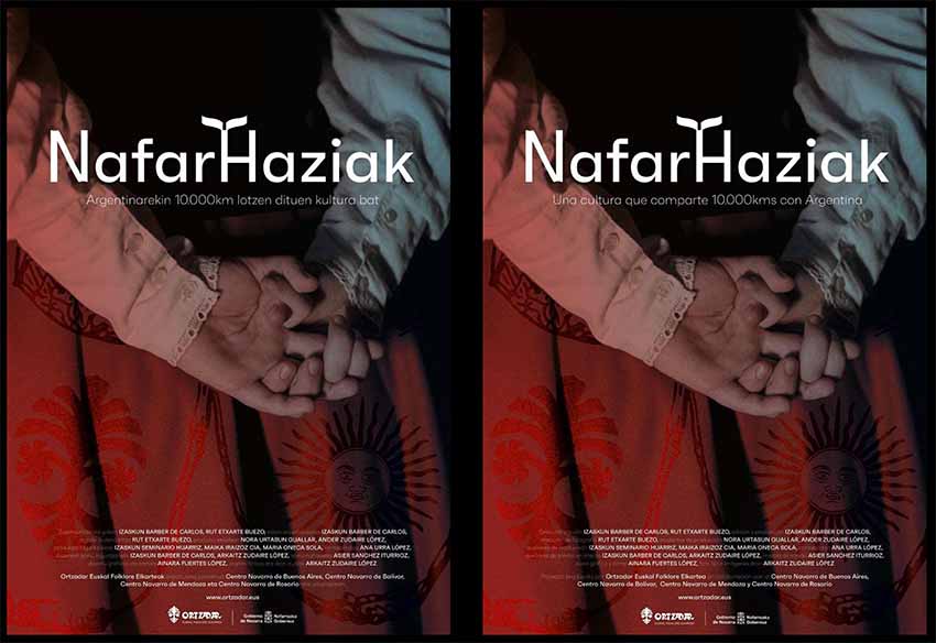 El cartel del documental 'Nafar Haziak' en sus versiones en euskera y en castellano