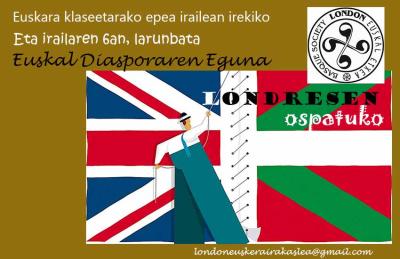 Londresko euskaldunek irailean zabalduko dute euren euskara klaseetan izena emateko eta 6an ospatuko dute Euskal Diasporaren Eguna