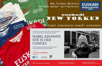 Harrera ekitaldia antolatu die hiriko Euskadiren Ordezkaritzak New Yorkeko Maratoiko euskal korrikalariei, eta Isabel Azkarate argazki donostiarrak erakusketa zabalik duela New Yorken oroitarazi die artezaleei