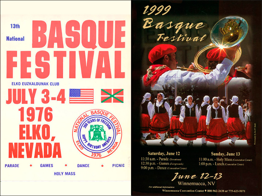 Internetez eskuragarri dauden karteletako bi: Elkoko Euskal Jaietakoa (1976) eta Winnemucakoak (1999)