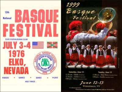 Internetez eskuragarri dauden karteletako bi: Elkoko Euskal Jaietakoa (1976) eta Winnemucakoak (1999)