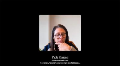 Montevideoko Euskal Erria Euskal Etxeko Paola Rossano "Martxoaren 8a, etorkizuneko ahotsak ehuntzen" bideoan