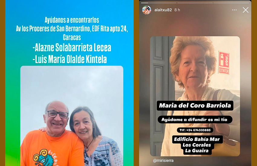 Euskal familiak euren kide desagertuen bila sare sozialetan: lehen laukian, Olalde-Solabarrieta senaz-emazteak, bigarrenean Coro Barriola