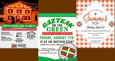 Hiru euskal festa abuztuan, Arrecifesko San Ignazioak; gazteen golfa Gardnervillen (Nevada); eta Seattle-ko piknika (Washington)